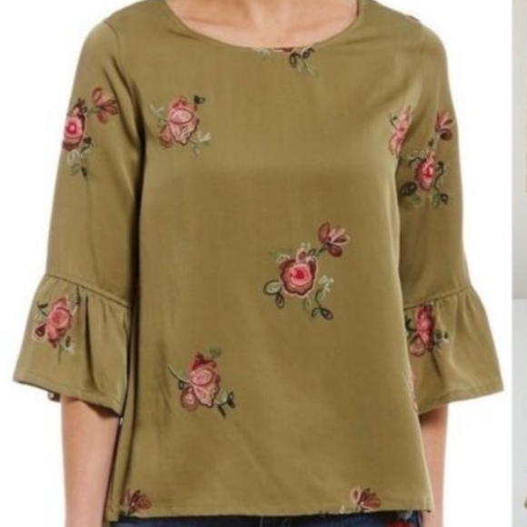 John Mark Green Embroidered Floral Tunic Size Large - Picture 2 of 16